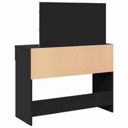 vidaXL Dressing Table with LED Cosmetic Table Vanity Makeup Table Brown Oak - black - Additional view 6