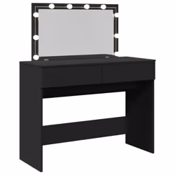 vidaXL Dressing Table with LED Cosmetic Table Vanity Makeup Table Brown Oak - black - Additional view 7