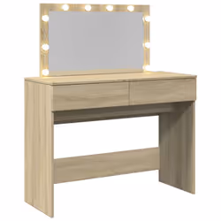 vidaXL Dressing Table with LED Cosmetic Table Vanity Makeup Table Brown Oak - sonoma oak - Additional view 7