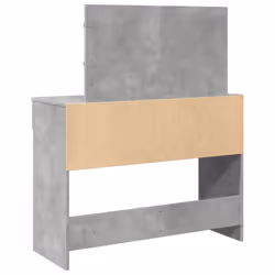 vidaXL Dressing Table with LED Cosmetic Table Vanity Makeup Table Brown Oak - concrete grey - Additional view 6