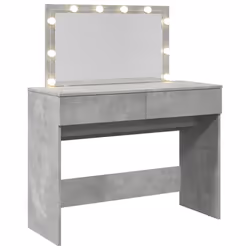 vidaXL Dressing Table with LED Cosmetic Table Vanity Makeup Table Brown Oak - concrete grey - Additional view 7