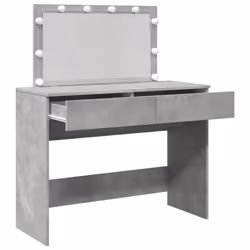 vidaXL Dressing Table with LED Cosmetic Table Vanity Makeup Table Brown Oak - concrete grey - Additional view 8