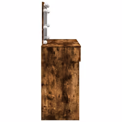 vidaXL Dressing Table with LED Cosmetic Table Vanity Makeup Table Brown Oak - smoked oak - Additional view 5