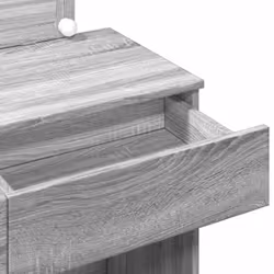 vidaXL Dressing Table with LED Cosmetic Table Vanity Makeup Table Brown Oak - grey sonoma - Additional view 10