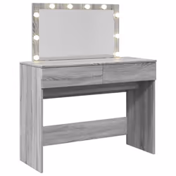 vidaXL Dressing Table with LED Cosmetic Table Vanity Makeup Table Brown Oak - grey sonoma - Additional view 7