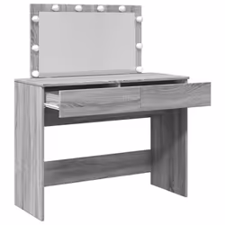 vidaXL Dressing Table with LED Cosmetic Table Vanity Makeup Table Brown Oak - grey sonoma - Additional view 8