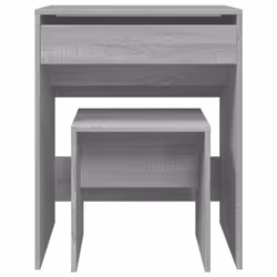 vidaXL Dressing Table and Stool Bedroom Cosmetic Table Vanity Makeup Table - grey sonoma - Additional view 4