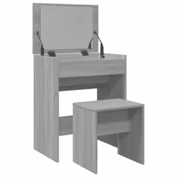 vidaXL Dressing Table and Stool Bedroom Cosmetic Table Vanity Makeup Table - grey sonoma - Additional view 7