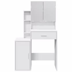 vidaXL Dressing Table with Cabinet Cosmetic Table Vanity Desk Makeup Table - white - Additional view 4