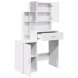 vidaXL Dressing Table with Cabinet Cosmetic Table Vanity Desk Makeup Table - white - Additional view 7