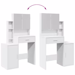 vidaXL Dressing Table with Cabinet Cosmetic Table Vanity Desk Makeup Table - white - Additional view 8
