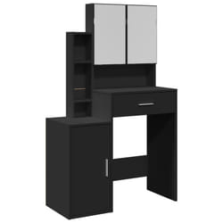 vidaXL Dressing Table with Cabinet Cosmetic Table Vanity Desk Makeup Table - black