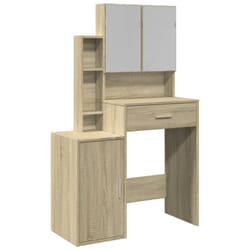 vidaXL Dressing Table with Cabinet Cosmetic Table Vanity Desk Makeup Table - sonoma oak