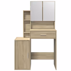 vidaXL Dressing Table with Cabinet Cosmetic Table Vanity Desk Makeup Table - sonoma oak - Additional view 4