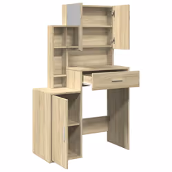 vidaXL Dressing Table with Cabinet Cosmetic Table Vanity Desk Makeup Table - sonoma oak - Additional view 7