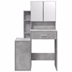 vidaXL Dressing Table with Cabinet Cosmetic Table Vanity Desk Makeup Table - concrete grey - Additional view 4