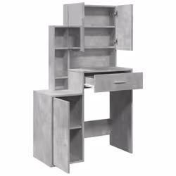 vidaXL Dressing Table with Cabinet Cosmetic Table Vanity Desk Makeup Table - concrete grey - Additional view 7