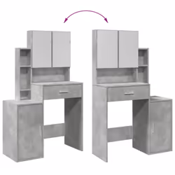 vidaXL Dressing Table with Cabinet Cosmetic Table Vanity Desk Makeup Table - concrete grey - Additional view 8