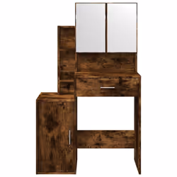 vidaXL Dressing Table with Cabinet Cosmetic Table Vanity Desk Makeup Table - smoked oak - Additional view 4
