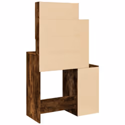 vidaXL Dressing Table with Cabinet Cosmetic Table Vanity Desk Makeup Table - smoked oak - Additional view 6