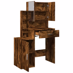 vidaXL Dressing Table with Cabinet Cosmetic Table Vanity Desk Makeup Table - smoked oak - Additional view 7