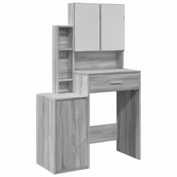 vidaXL Dressing Table with Cabinet Cosmetic Table Vanity Desk Makeup Table - grey sonoma