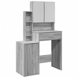 vidaXL Dressing Table with Cabinet Cosmetic Table Vanity Desk Makeup Table - grey sonoma