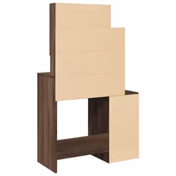 vidaXL Dressing Table with Cabinet Cosmetic Table Vanity Desk Makeup Table - brown oak - Additional view 6
