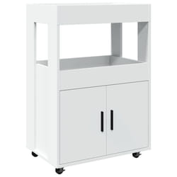 vidaXL Bar Cart Kitchen Trolley Rolling Cart Serving Cart Engineered Wood - white