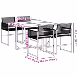 vidaXL Garden Dining Set Outdoor Table and Chair Poly Rattan - 4 piece - Additional view 3