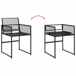 vidaXL Garden Dining Set Outdoor Table and Chair Poly Rattan - 4 piece - Additional view 7