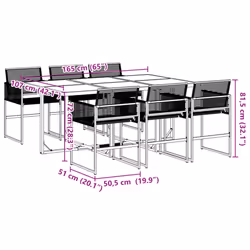 vidaXL Garden Dining Set Outdoor Table and Chair Poly Rattan - 6 piece - Additional view 3