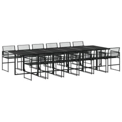 vidaXL Garden Dining Set Outdoor Table and Chair Poly Rattan - 12 piece
