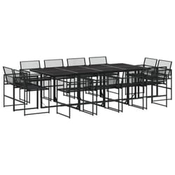 vidaXL Garden Dining Set Outdoor Table and Chair Poly Rattan - 12 piece