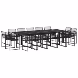 vidaXL Garden Dining Set Outdoor Table and Chair Poly Rattan - 14 piece