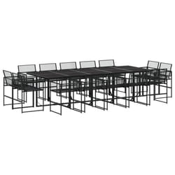vidaXL Garden Dining Set Outdoor Table and Chair Poly Rattan - 14 piece