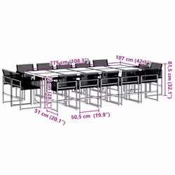 vidaXL Garden Dining Set Outdoor Table and Chair Poly Rattan - 14 piece