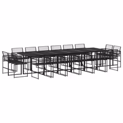 vidaXL Garden Dining Set Outdoor Table and Chair Poly Rattan - 16 piece