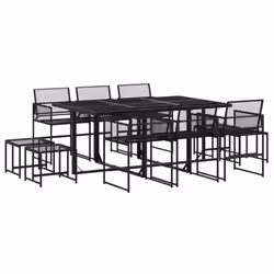 vidaXL Garden Dining Set Outdoor Table and Chair Poly Rattan - 10 piece
