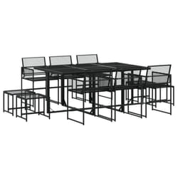 vidaXL Garden Dining Set Outdoor Table and Chair Poly Rattan - 10 piece