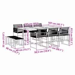vidaXL Garden Dining Set Outdoor Table and Chair Poly Rattan - 10 piece