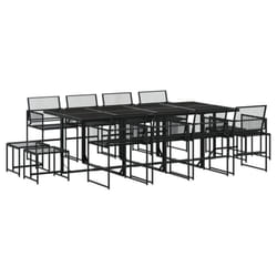 vidaXL Garden Dining Set Outdoor Table and Chair Poly Rattan - 12 piece