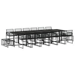 vidaXL Garden Dining Set Outdoor Table and Chair Poly Rattan - 16 piece