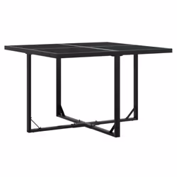 vidaXL Garden Dining Set Outdoor Dining Set Table and Chair Black Poly Rattan - 4 piece - Additional view 4
