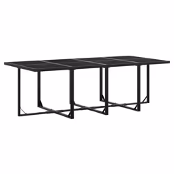 vidaXL Garden Dining Set Outdoor Dining Set Table and Chair Black Poly Rattan - 8 piece - Additional view 4