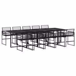 vidaXL Garden Dining Set Outdoor Dining Set Table and Chair Black Poly Rattan - 10 piece