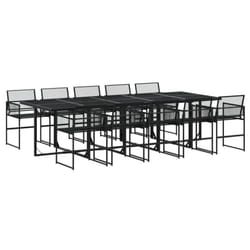 vidaXL Garden Dining Set Outdoor Dining Set Table and Chair Black Poly Rattan - 10 piece
