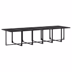 vidaXL Garden Dining Set Outdoor Dining Set Table and Chair Black Poly Rattan - 12 piece - Additional view 4