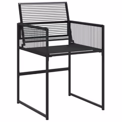 vidaXL Garden Dining Set Outdoor Dining Set Table and Chair Black Poly Rattan - 12 piece - Additional view 5