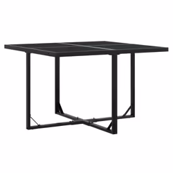 vidaXL Garden Dining Set 9 Piece Outdoor Table and Chair Black Poly Rattan